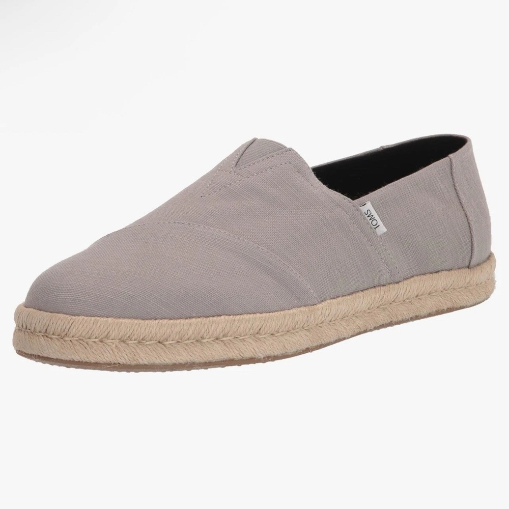 TOMS ALP Rope 2.0 Men’s Slip-On Casual Loafers Shoes Gray Drizzle Size 8 New